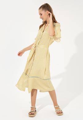 Kadın Safran Dokuma Elbise - 50246442012