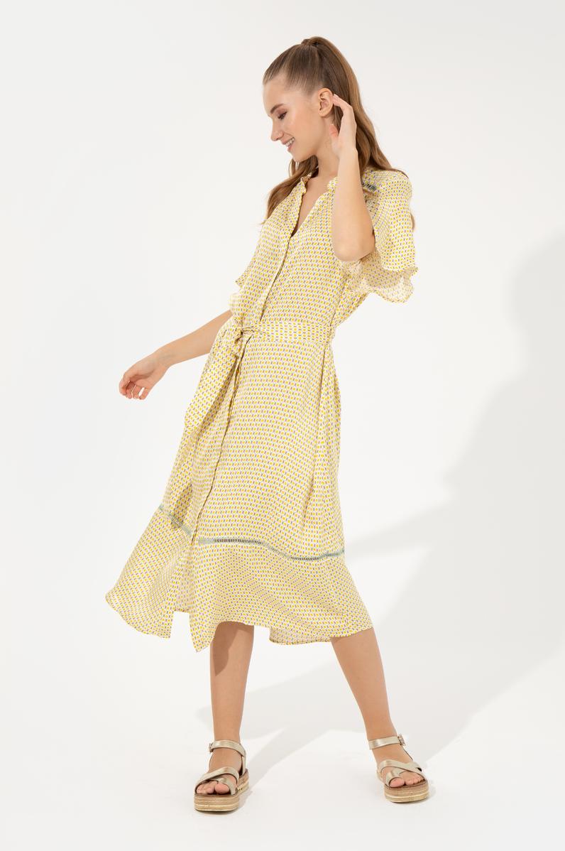 Kadın Safran Dokuma Elbise