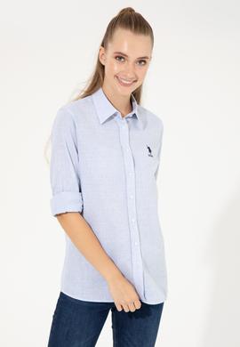 Kadın Açık Mavi Uzun Kollu Gömlek - 50251858003