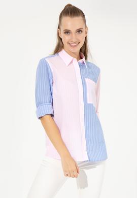 Kadın Mavi Uzun Kollu Gömlek - 50246566005