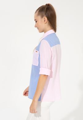 Kadın Mavi Uzun Kollu Gömlek - 50246566005