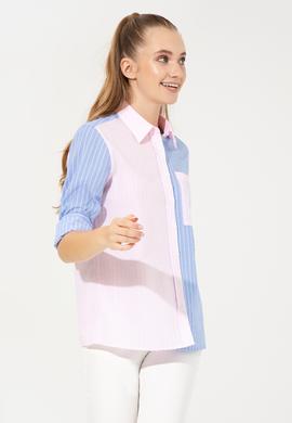 Kadın Mavi Uzun Kollu Gömlek - 50246566005