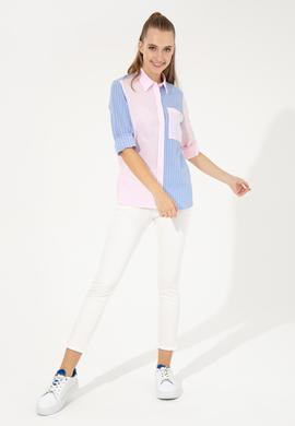 Kadın Mavi Uzun Kollu Gömlek - 50246566005