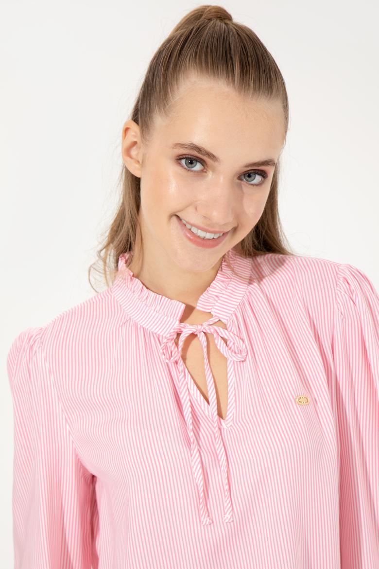 Kadın Pembe Uzun Kollu Gömlek - 50246375018