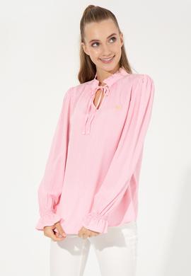 Kadın Pembe Uzun Kollu Gömlek - 50246375018