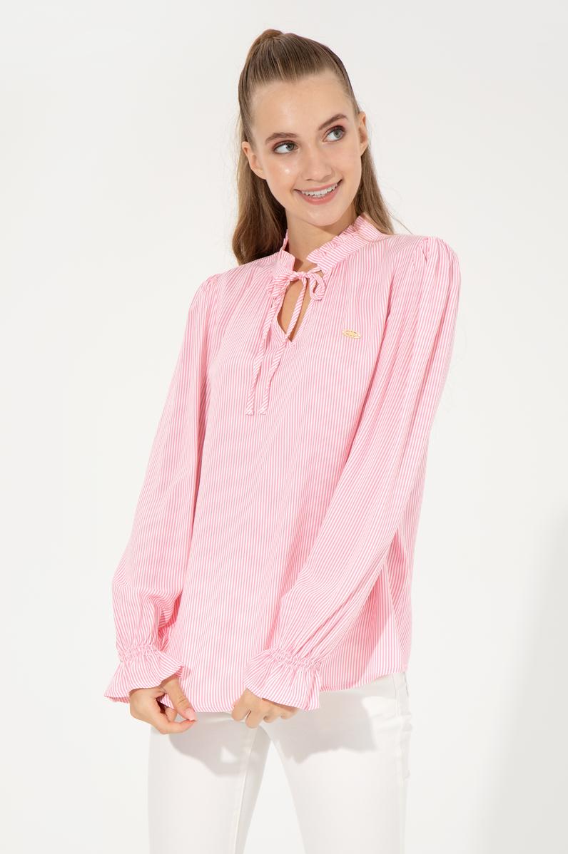 Kadın Pembe Uzun Kollu Gömlek