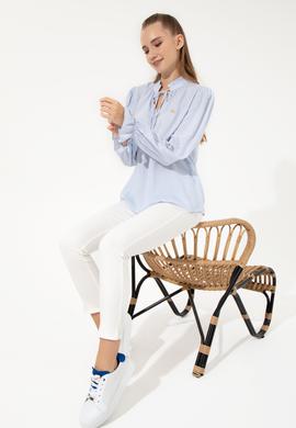 Kadın Mavi Uzun Kollu Gömlek - 50246375032