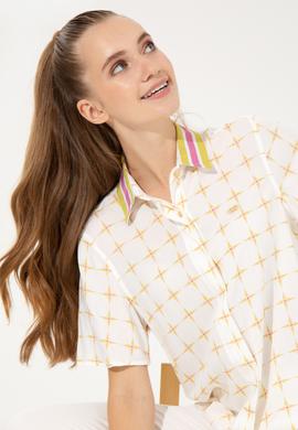 Kadın Safran Kısa Kollu Gömlek - 50246397032