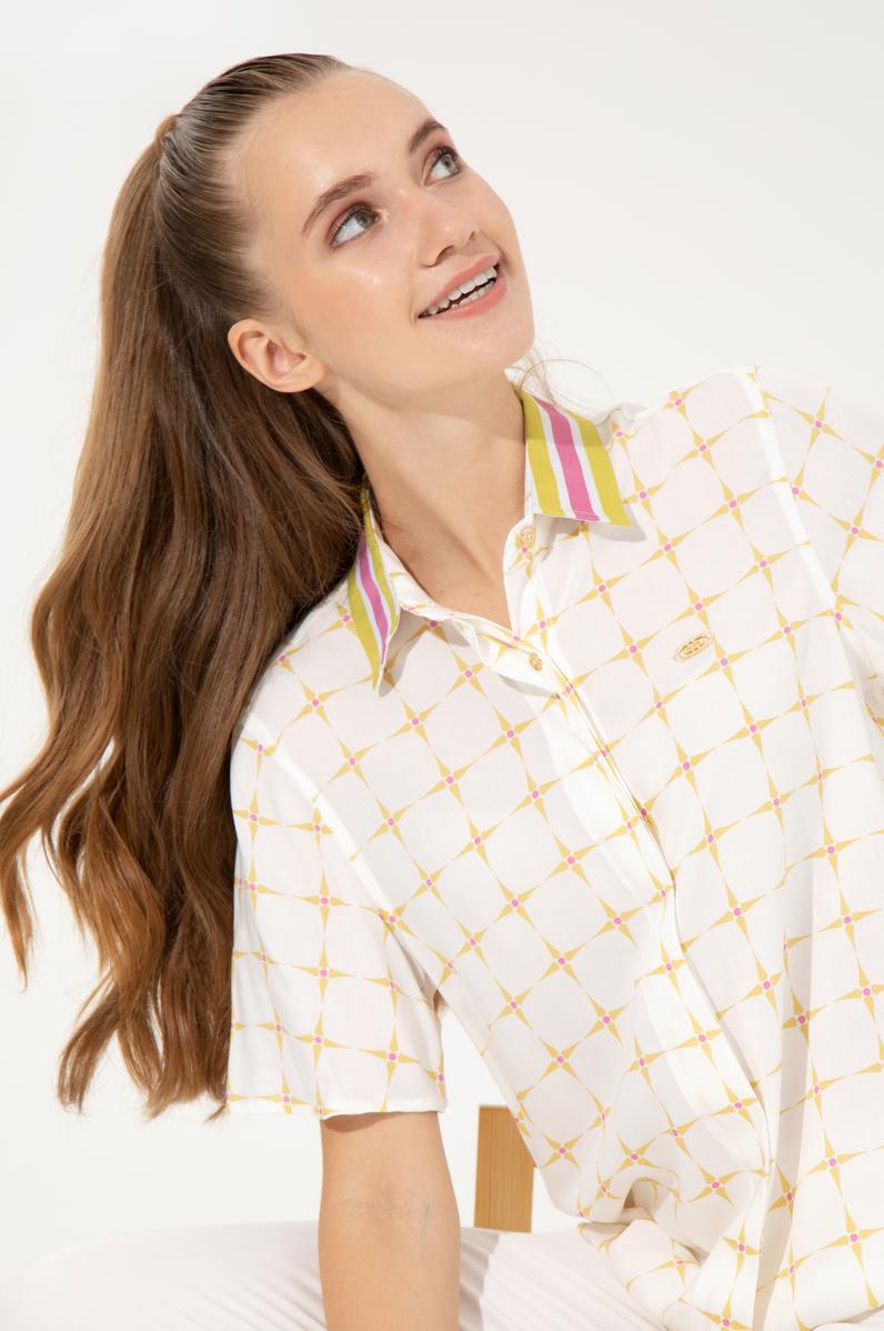 Kadın Safran Kısa Kollu Gömlek