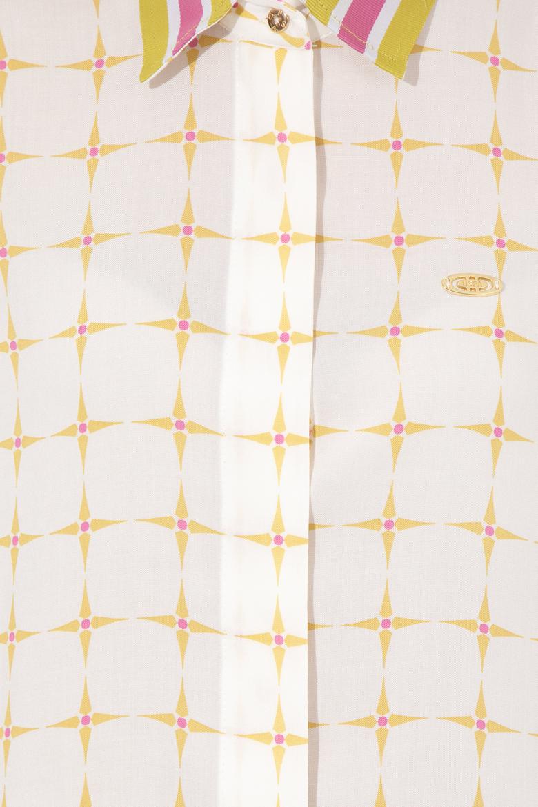 Kadın Safran Kısa Kollu Gömlek - 50246397032