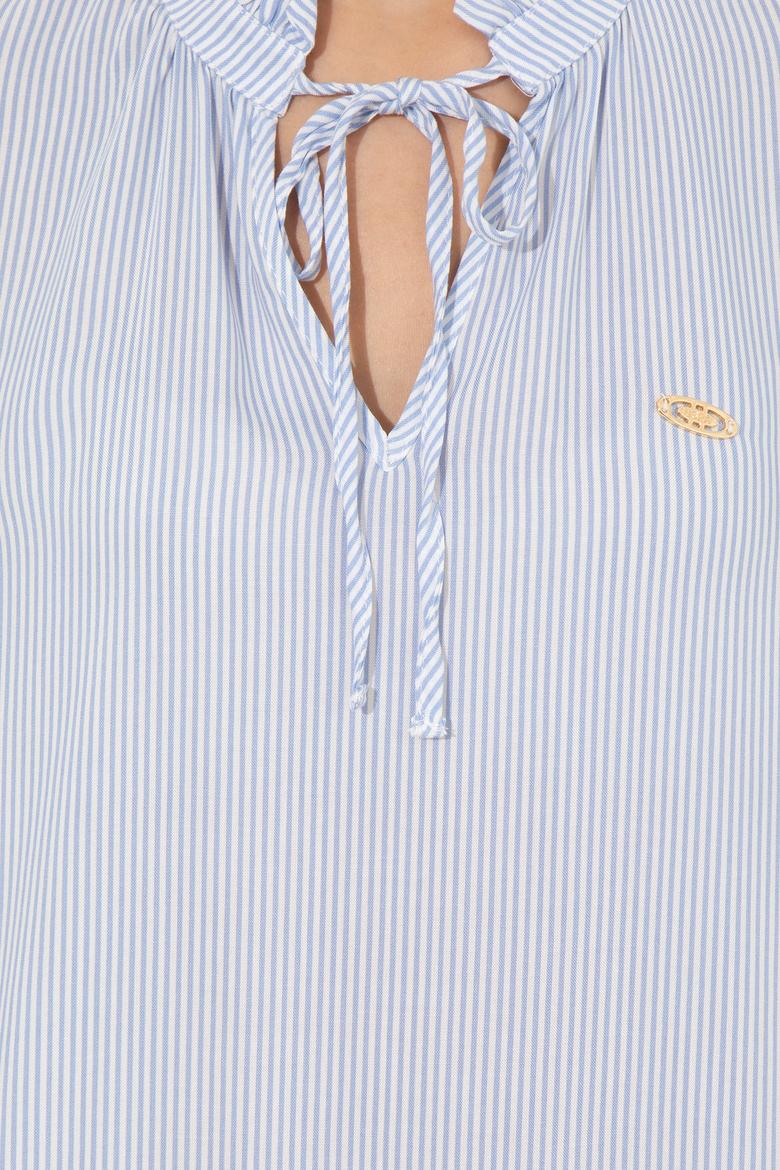 Kadın Mavi Uzun Kollu Gömlek - 50246375032