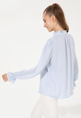 Kadın Mavi Uzun Kollu Gömlek - 50246375032