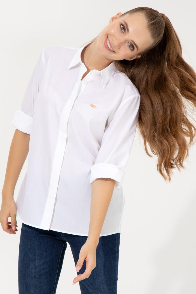 Kadın Beyaz Uzun Kollu Basic Gömlek