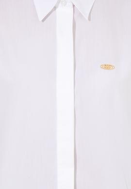 Kadın Beyaz Uzun Kollu Basic Gömlek - 50254692006