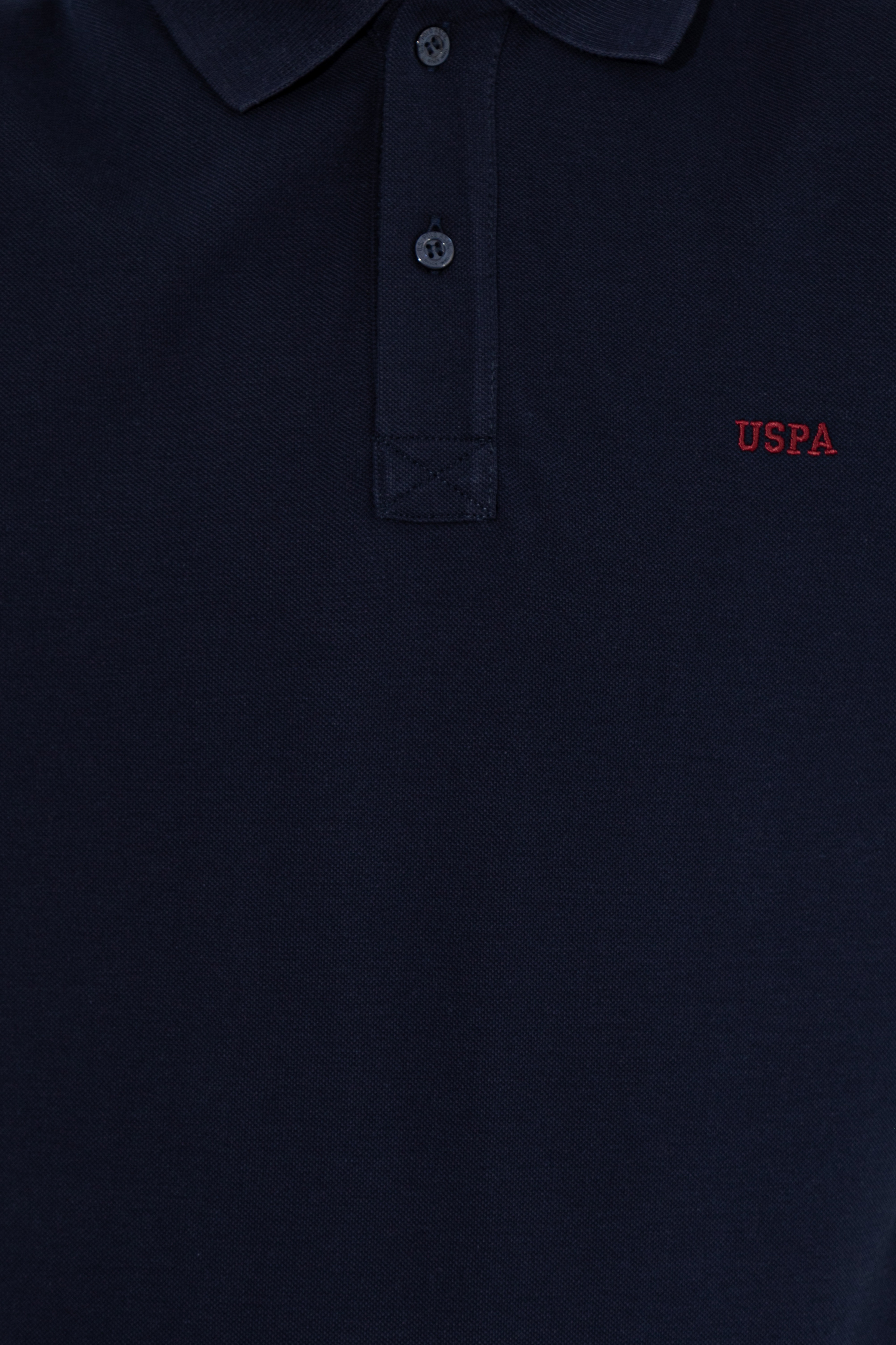 Erkek Lacivert Polo Yaka Basic Sweatshirt