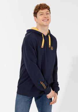 Erkek Lacivert Kapüşonlu Sweatshirt - 50257190011