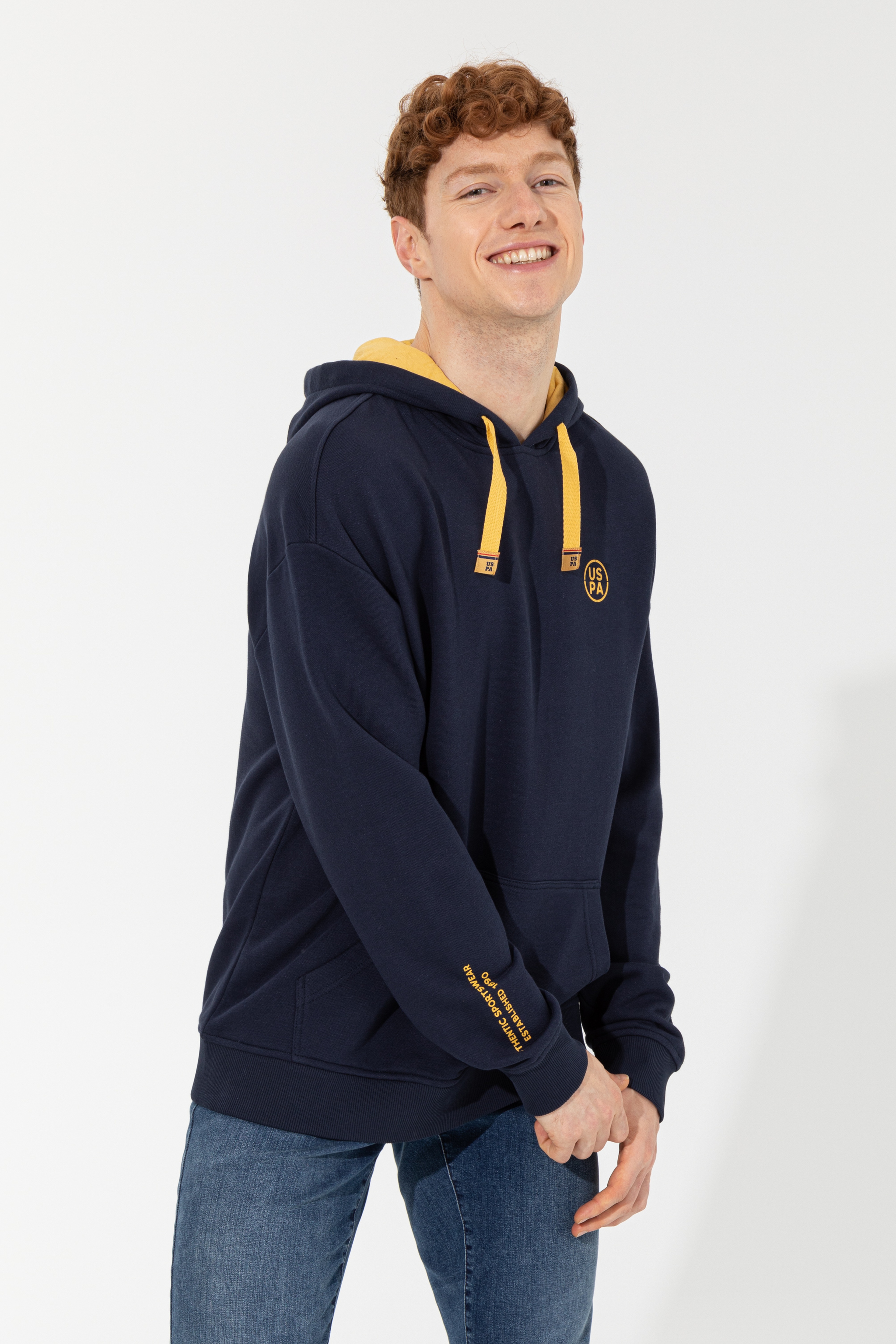 Erkek Lacivert Kapüşonlu Sweatshirt - Image 2