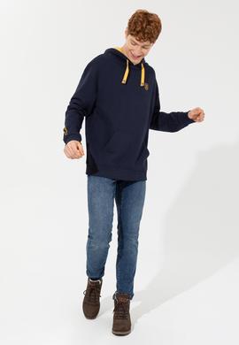 Erkek Lacivert Kapüşonlu Sweatshirt - 50257190011