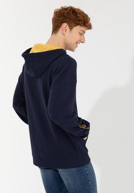 Erkek Lacivert Kapüşonlu Sweatshirt - 50257190011