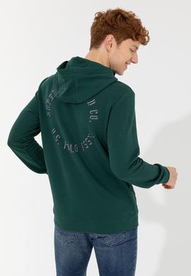 Erkek Yeşil Kapüşonlu Sweatshirt - 50257481026