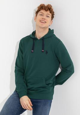 Erkek Yeşil Kapüşonlu Sweatshirt - 50257481026