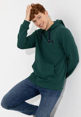 Erkek Yeşil Kapüşonlu Sweatshirt - 50257481026