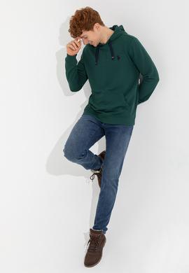 Erkek Yeşil Kapüşonlu Sweatshirt - 50257481026