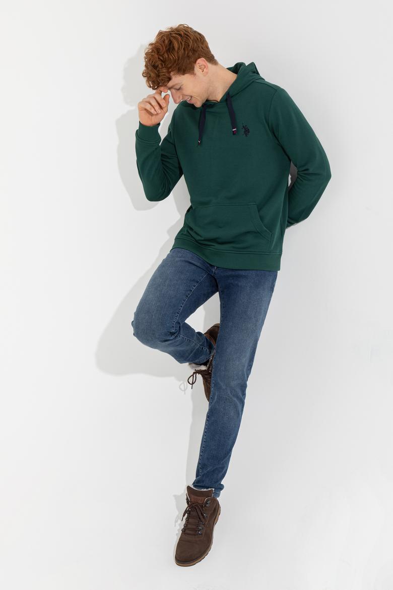 Erkek Yeşil Kapüşonlu Sweatshirt - 50257481026