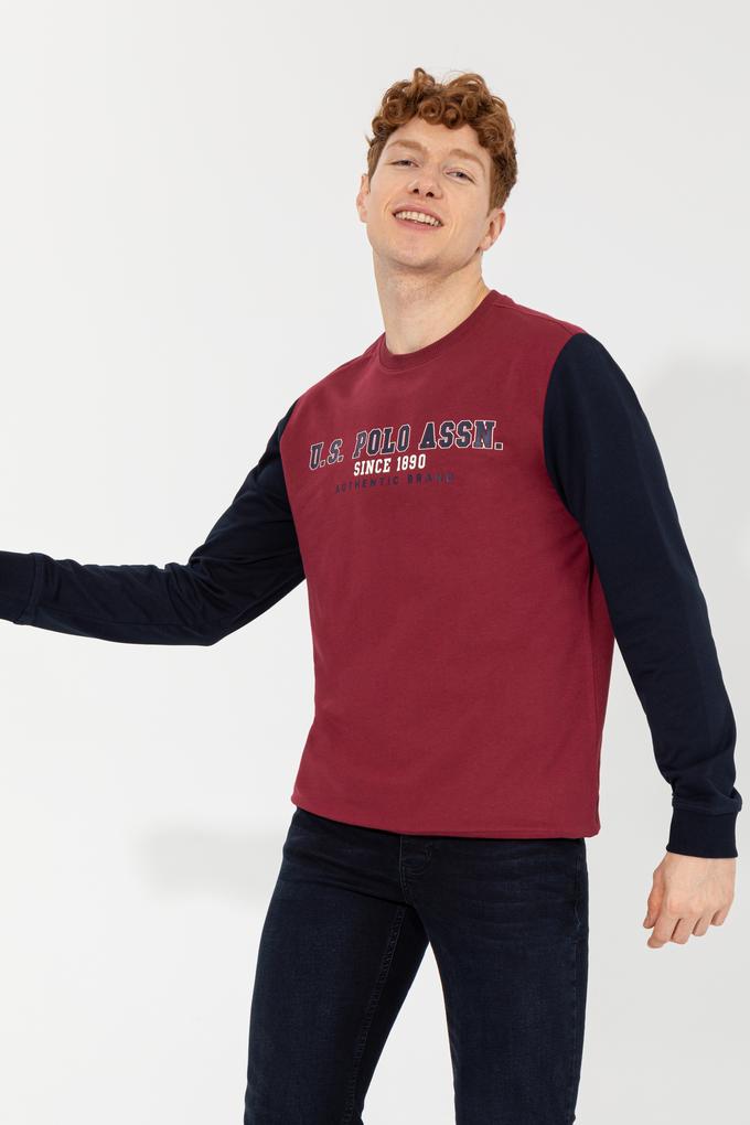 Erkek Vişne Kapüşonlu Sweatshirt