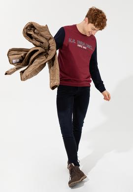 Erkek Vişne Kapüşonlu Sweatshirt - 50257174039