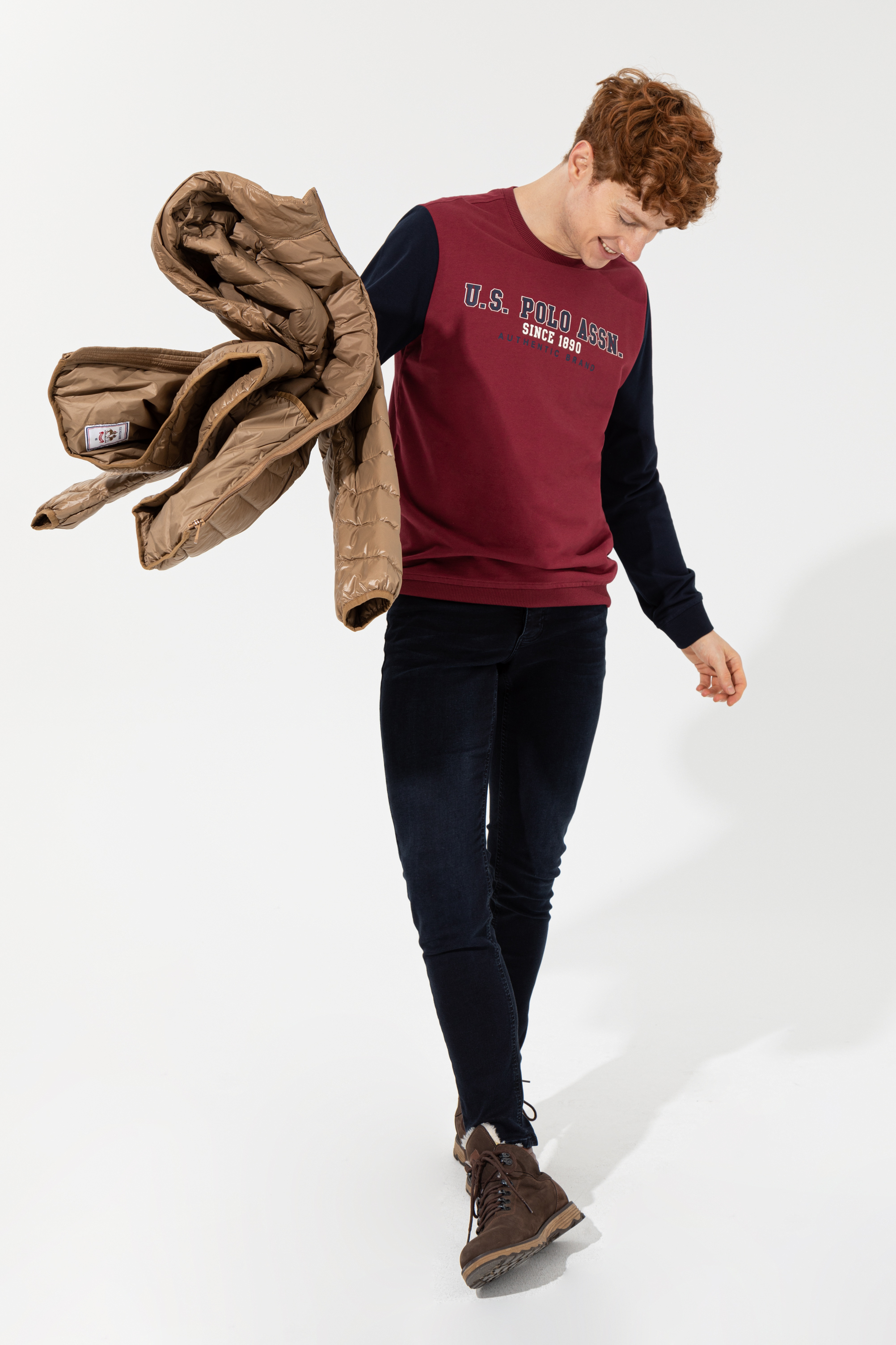 Erkek Vişne Kapüşonlu Sweatshirt - Image 4