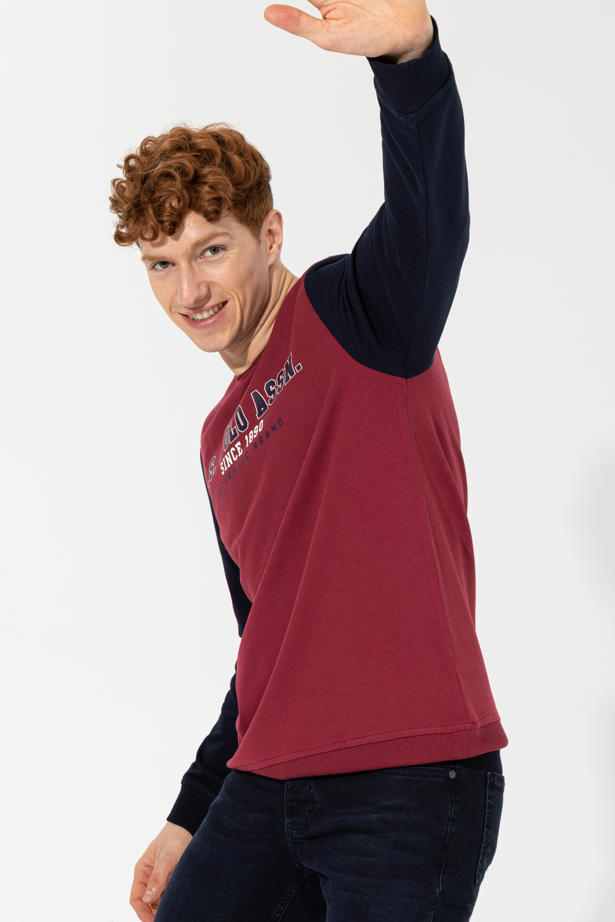 Erkek Vişne Kapüşonlu Sweatshirt - Image 3