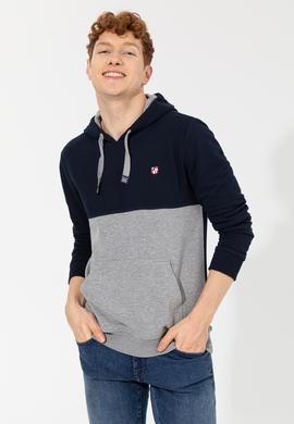 Erkek Lacivert Kapüşonlu Sweatshirt - 50257169009