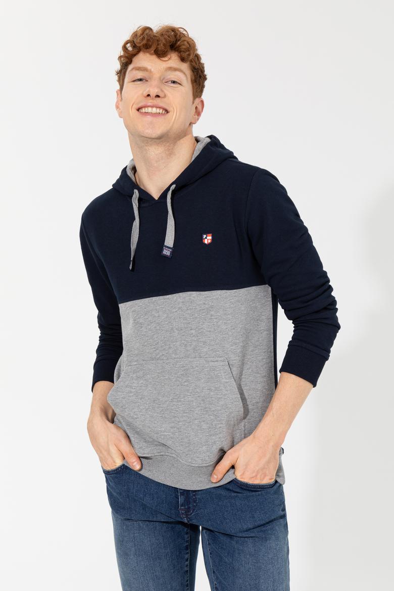 Erkek Lacivert Kapüşonlu Sweatshirt