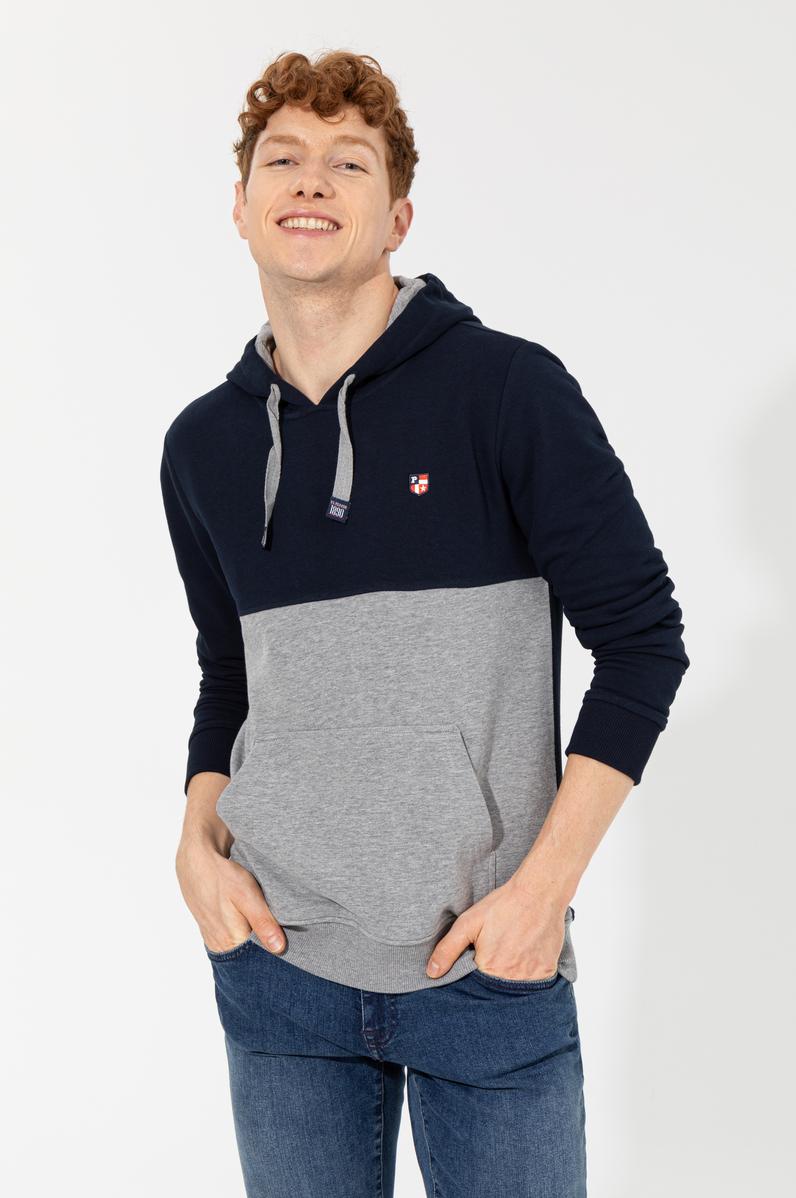 Erkek Lacivert Kapüşonlu Sweatshirt