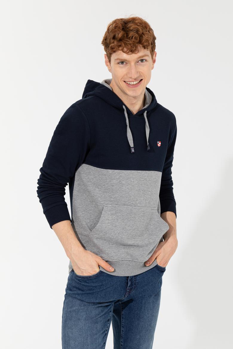 Erkek Lacivert Kapüşonlu Sweatshirt - 50257169009