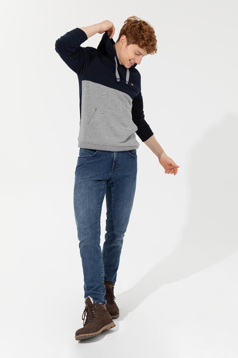 Erkek Lacivert Kapüşonlu Sweatshirt - 50257169009