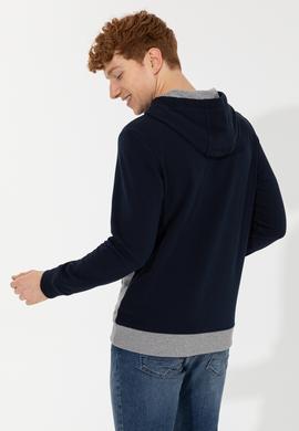 Erkek Lacivert Kapüşonlu Sweatshirt - 50257169009
