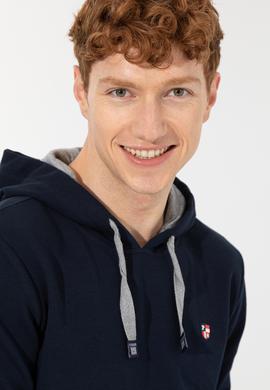 Erkek Lacivert Kapüşonlu Sweatshirt - 50257169009