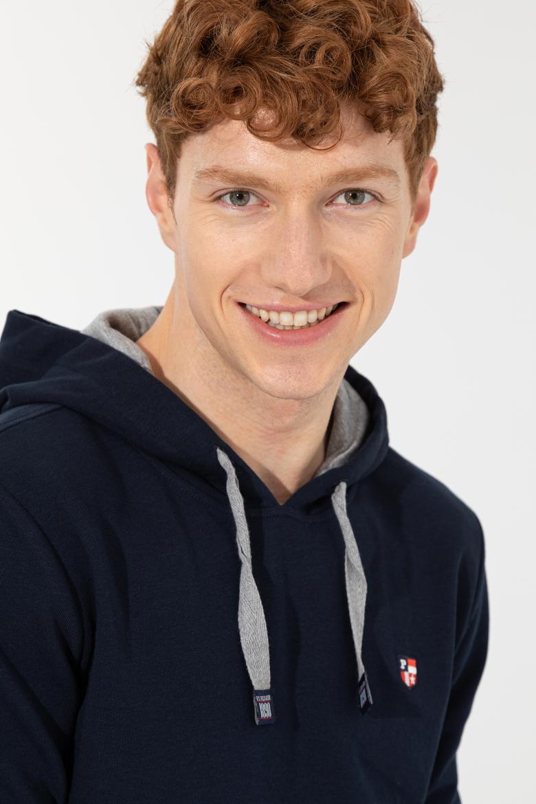 Erkek Lacivert Kapüşonlu Sweatshirt - 50257169009