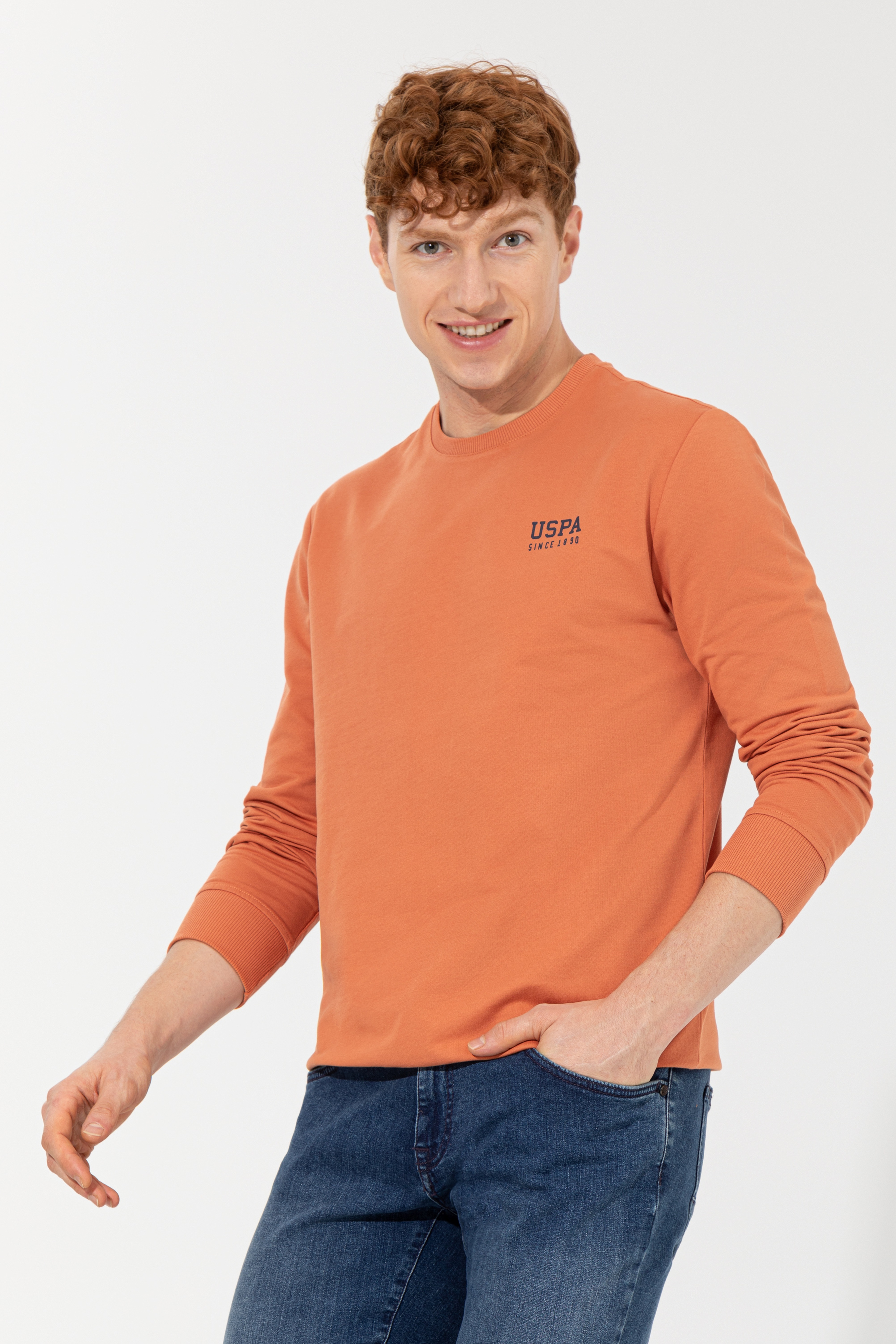 Erkek Kiremit Basic Sweatshirt