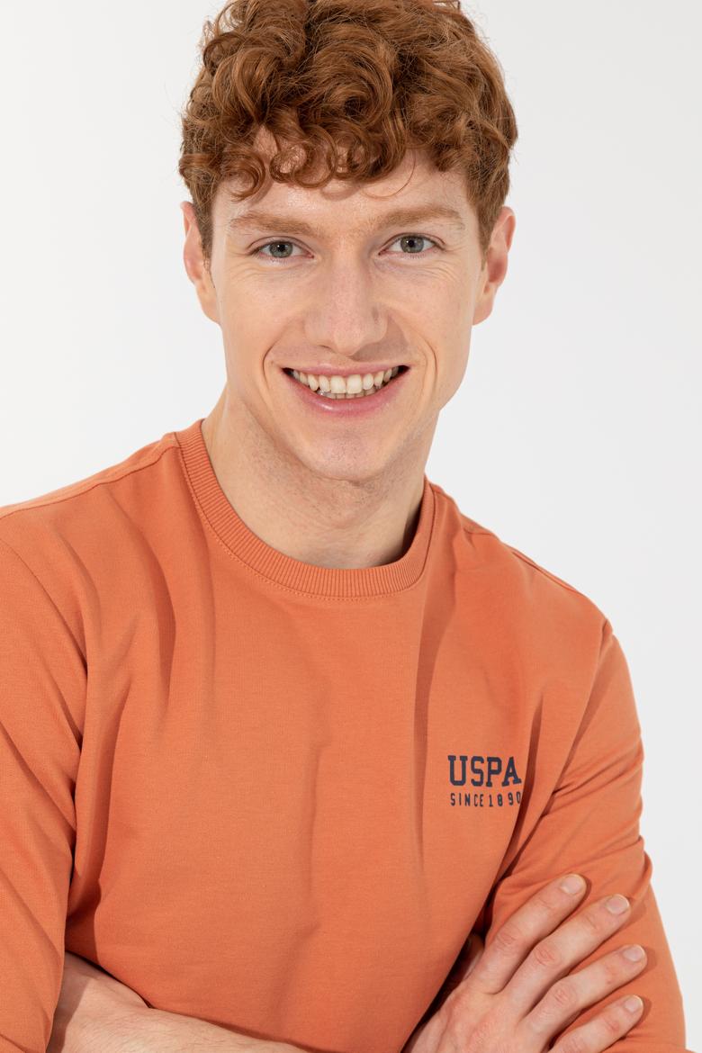 Erkek Kiremit Bisiklet Yaka Sweatshirt Basic - 50257281119