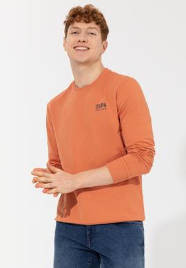 Erkek Kiremit Bisiklet Yaka Sweatshirt Basic - 50257281119