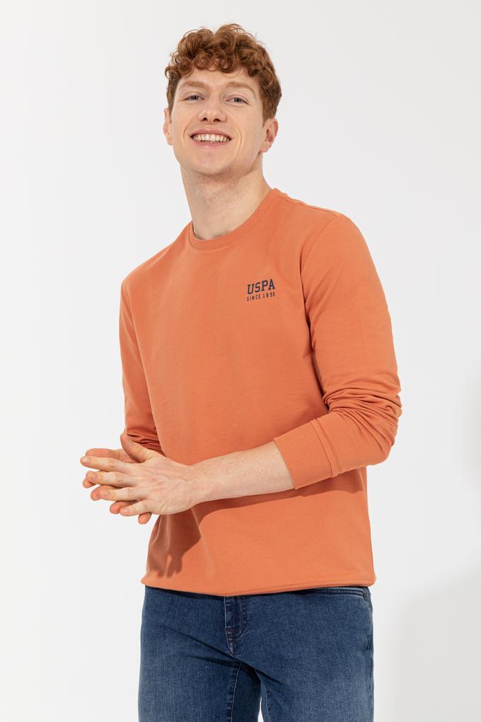 Erkek Kiremit Bisiklet Yaka Sweatshirt Basic