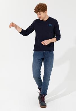 Erkek Lacivert Basic Sweatshirt - 50257281019