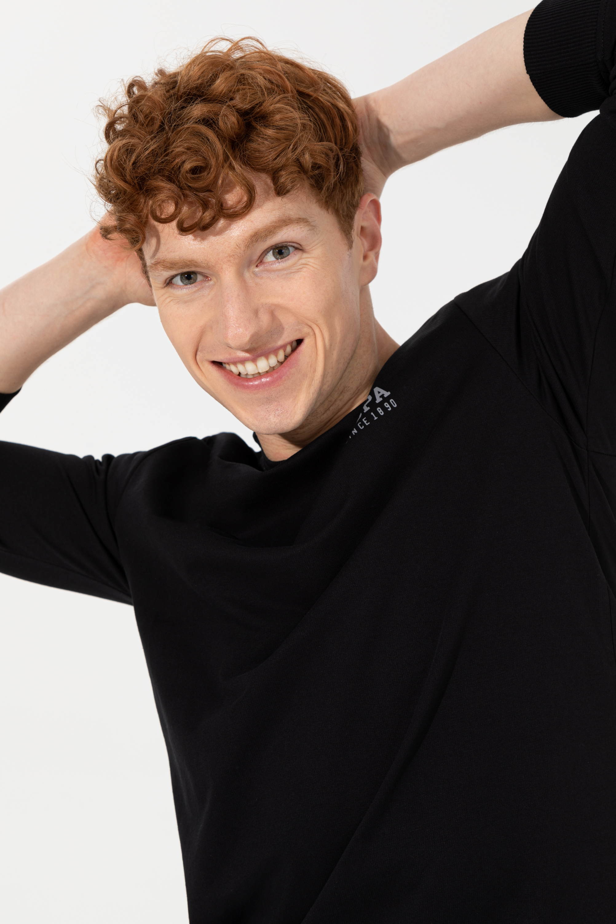 Erkek Siyah Bisiklet Yaka Sweatshirt Basic - Image 2