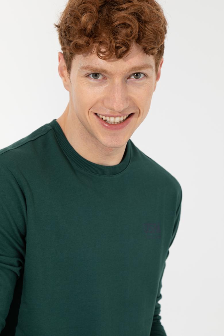 Erkek Yeşil Basic Sweatshirt - 50257281029