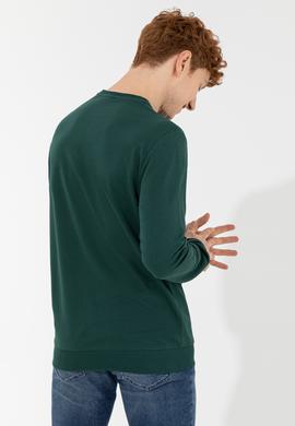 Erkek Yeşil Basic Sweatshirt - 50257281029