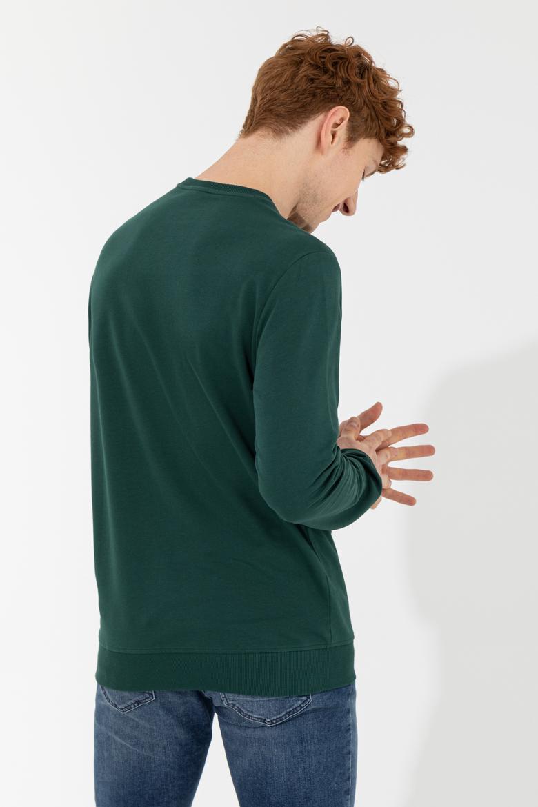 Erkek Yeşil Basic Sweatshirt - 50257281029