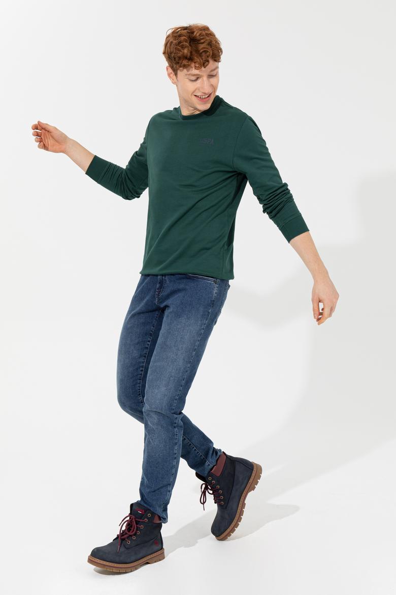 Erkek Yeşil Basic Sweatshirt - 50257281029